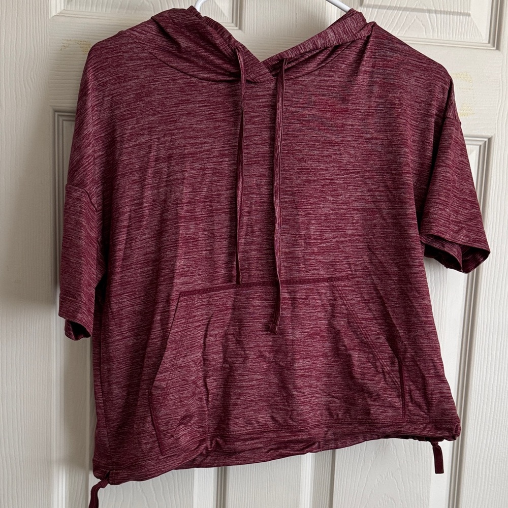 Fabletics Burgundy Hoodie Sweatshirt